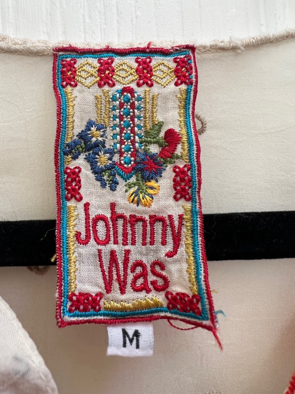 Johnny Was Embroidered Tunic Dress Hi Low Boho Festival Medium Lagenlook Coastal - Picture 4 of 6